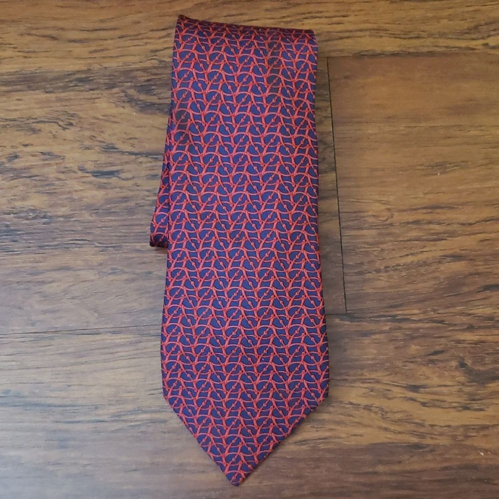 Hermes Red Blue Men's Tie